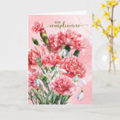 ブオイタリアンンコンプレアンノピンクカーネーション誕生日 カード (黄色い花)