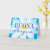 ブオナパスカハッピーイースターかわいらしフラワーグリーティング カード (黄色い花)