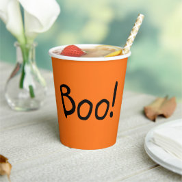 ブオレンジキュート手書きタイポグラフィハロウィーン 紙コップ