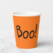 ブオレンジキュート手書きタイポグラフィハロウィーン 紙コップ (裏面)