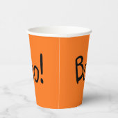 ブオレンジキュート手書きタイポグラフィハロウィーン 紙コップ (右)