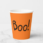 ブオレンジキュート手書きタイポグラフィハロウィーン 紙コップ (正面)