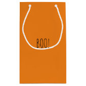 ブオレンジ不気味なミニマリストかわいいハロウィーン スモールペーパーバッグ (裏面)