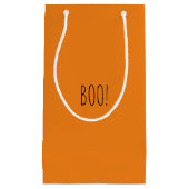 ブオレンジ不気味なミニマリストかわいいハロウィーン スモールペーパーバッグ (正面)