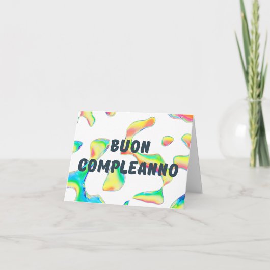 ブオンコンプレアンノイタリアンハッピーバースデー カード (正面)