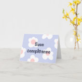 ブオンコンプレアンノイタリアンハッピーバースデー カード (黄色い花)
