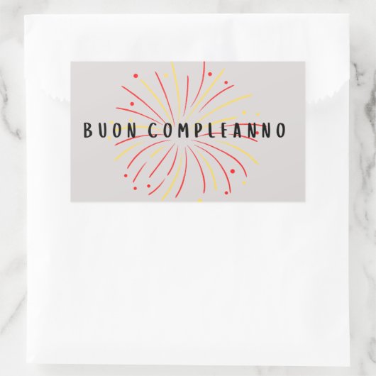 ブオンコンプレアンノイタリアンハッピーバースデー 長方形シール (バッグ)