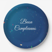 ブオンコンプレアンノイタリアン誕生日デコール ペーパープレート (正面)