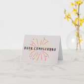 ブオンコンプレアンノイタリアン誕生日 カード (黄色い花)