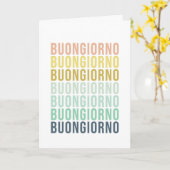 ブオンジョルノイタリアンハロータイポグラフィかわいいカラフル カード (黄色い花)