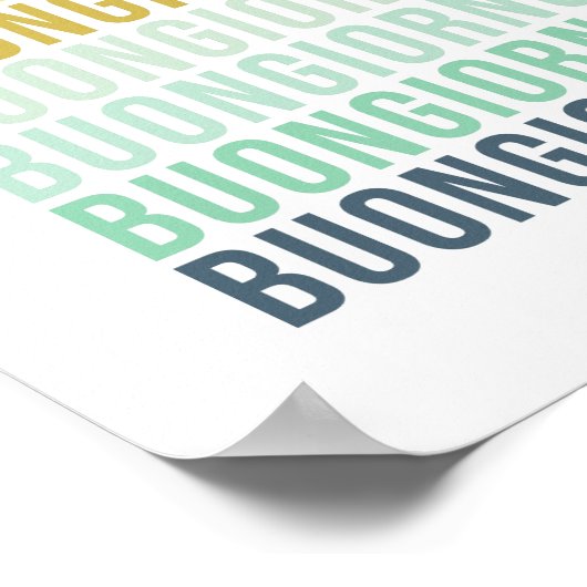 ブオンジョルノイタリアンハロータイポグラフィかわいいカラフル ポスター (角)