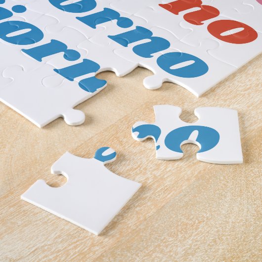ブオンジョルノイタリアンハロータイポグラフィかわいいレトロ ジグソーパズル (側面)