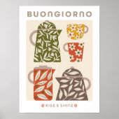 ブオンジョルノグッドモーニングフローラコーヒーポット&カップ ポスター (正面)