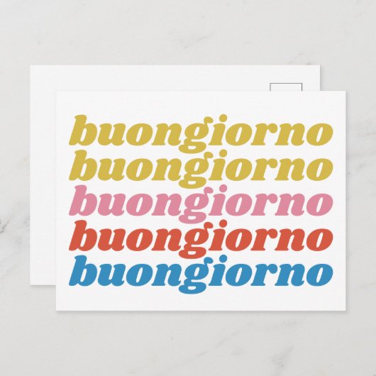 ブオンジョルノハイタリアンロータイポグラフィカウトレトロ ポストカード (正面/裏面)