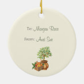 ブオンナタレパーソナライズされた素朴イタリアンウォーター色 セラミックオーナメント (裏面)