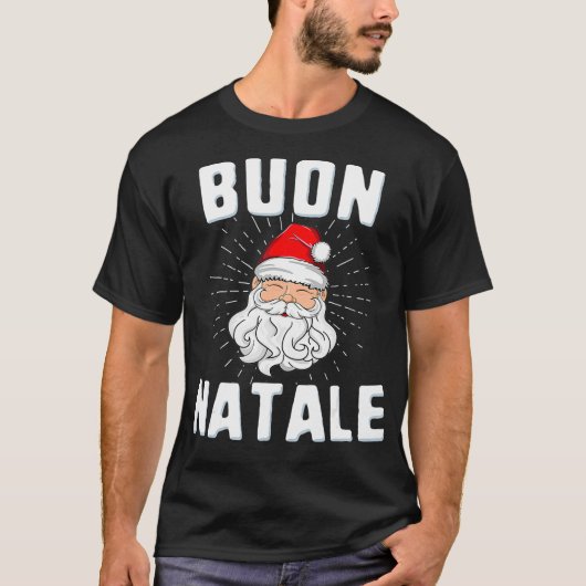 ブオンナターレイタリアプライドサンタバーボキイタリアンリスト Tシャツ (正面)
