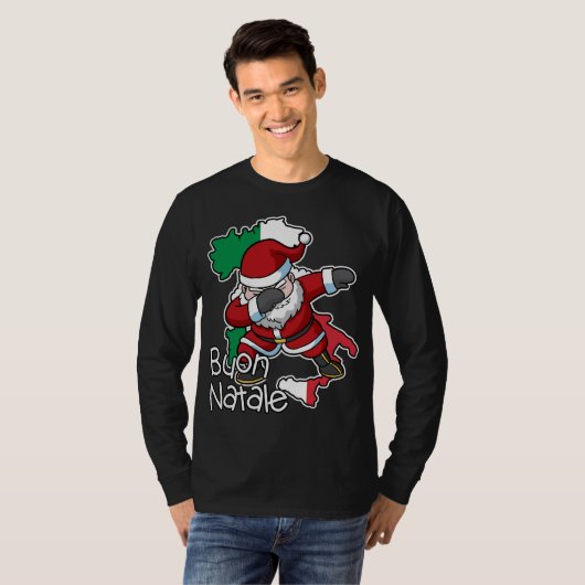 ブオンナターレイタリアンイタリアクリスマスサンタクロースI Tシャツ (正面フル)