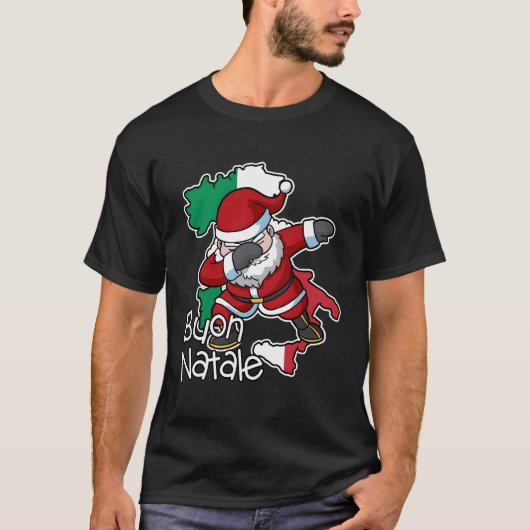 ブオンナターレイタリアンイタリアサンタクロウスイタリア Tシャツ (正面)