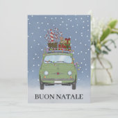 ブオンナターレイタリアンクリスマスグリーンフィアット500 シーズンカード (スタンド正面)