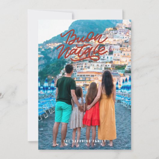 ブオンナターレイタリアンクリスマスフォトホリデーカード シーズンカード (正面)