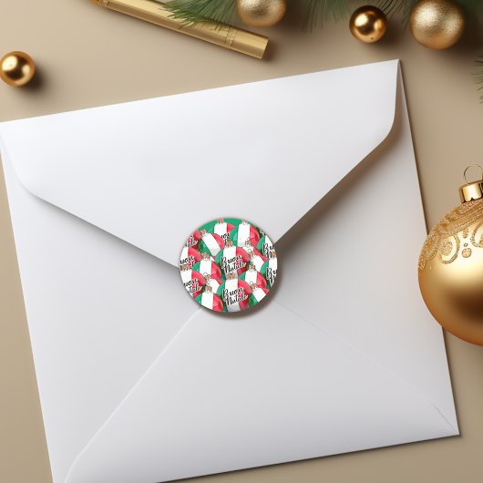 ブオンナターレイタリアンフオーナメントシール ラウンドシール