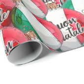 ブオンナターレイタリアンル国旗のオーナメント ラッピングペーパー (ロールコーナー)