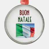 ブオンナターレイタリアンル国旗のクリスマスオーナメント メタルオーナメント (正面)