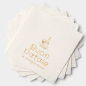 ブオンナターレイタリアンークリスマスパーソナライズされた 箔ナプキン (インサイチュ (積み重ね))