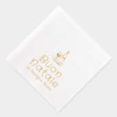 ブオンナターレイタリアンークリスマスパーソナライズされた 箔ナプキン (右)