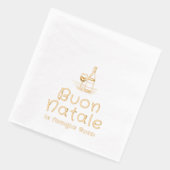 ブオンナターレイタリアンークリスマスパーソナライズされた 箔ナプキン (左)