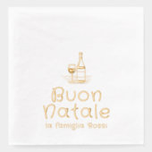 ブオンナターレイタリアンークリスマスパーソナライズされた 箔ナプキン (正面)