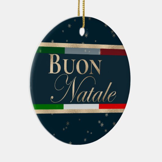 ブオンナターレイタリアン国旗のクリスマス セラミックオーナメント (右)