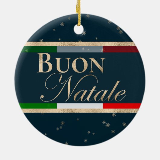 ブオンナターレイタリアン国旗のクリスマス セラミックオーナメント (裏面)