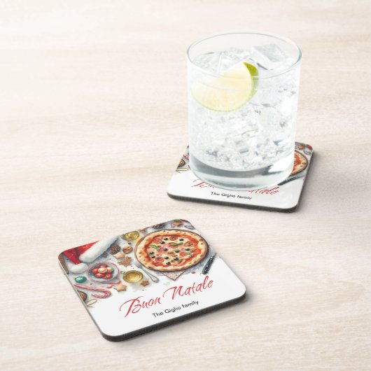 ブオンナターレウォーターカラークリスマスイタリアンパーティー コースター (右側)