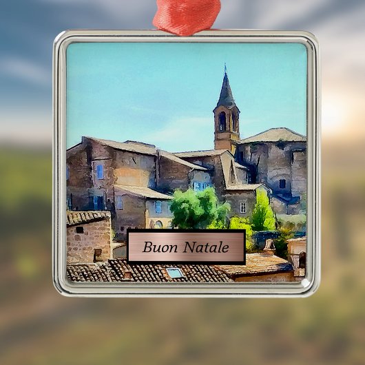 ブオンナターレオルビエトイタリアヒルサイドアンドチャーチ メタルオーナメント