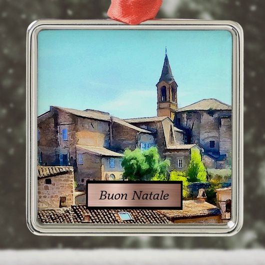 ブオンナターレオルビエトイタリアヒルサイドアンドチャーチ メタルオーナメント