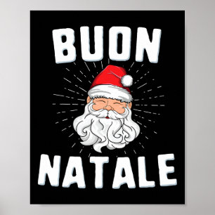 ブオンナターレクリストマシイタリアンタリーsanta babbo ポスター