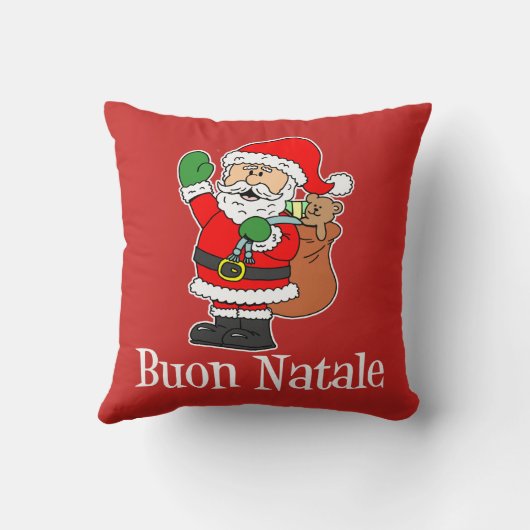 ブオンナターレクリスマイタリアンスサンタ装飾用クッション クッション (裏面)