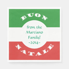 ブオンナターレクリスマスイタリアンパーティー国旗と名前 スタンダードランチョンナプキン