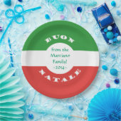 ブオンナターレクリスマスイタリアンパーティー国旗と名前 ペーパープレート (パーティー)