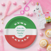 ブオンナターレクリスマスイタリアンパーティー国旗と名前 ペーパープレート (パーティー)