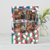 ブオンナターレクリスマスグリーティング王室のブルー 招待状 (スタンド正面)