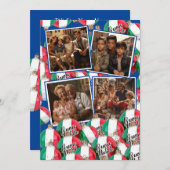 ブオンナターレクリスマスグリーティング王室のブルー 招待状 (正面/裏面)