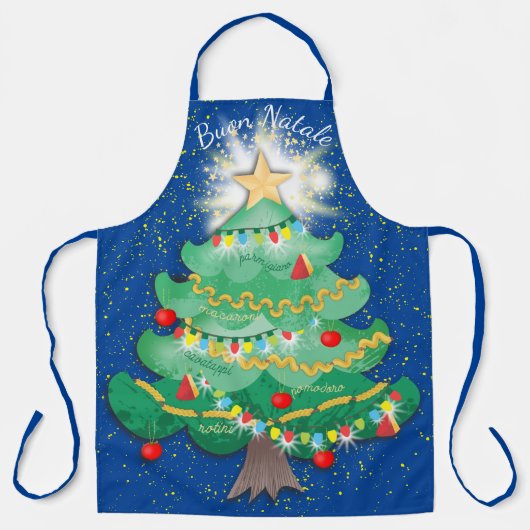 ブオンナターレクリスマスツリーパイタリアンスタ料理 エプロン (正面)