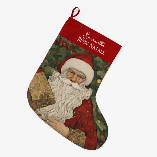 ブオンナターレクリスマス ラージクリスマスストッキング (正面 (吊り時))