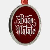 ブオンナターレシンプルルクリスマスイタリアン メタルオーナメント (右)