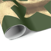 ブオンナターレスターズグリーン金ゴールドスクリプトクリスマス ラッピングペーパー (ロールコーナー)