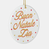 ブオンナターレツィアパーソナライズされた金ゴールドホワイトレッド セラミックオーナメント (右)