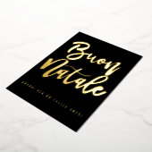 ブオンナターレハッピー2023黒エレガント金ゴールドイタリアン 箔シーズンカード (回転した状態)