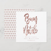 ブオンナターレバラ金ゴールドスクリプトイタリアンクリスマスホール シーズンカード (正面/裏面)